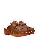 Valentino Garavani Slides And Clogs Women's Leather Brown/Tobacco