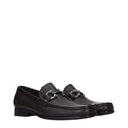 Salvatore Ferragamo Grandioso Men's Moccasins Gray/Hickory Leather