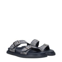 Christian Dior Slippers And Clogs Aqua Men's Fabric Gray/Blue Aviation