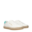 Palm Angels Women's Sneakers White/Aqua Green Leather
