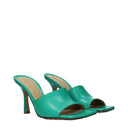 Bottega Veneta Women's Sandals Acid Green/Turquoise Leather