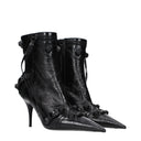 Balenciaga Cagole Ankle Boots Women Leather Black