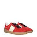 Valentino Garavani Men's Suede Sneakers Red/Ivory