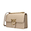Pinko Love One Shoulder Bag Woman Beige Leather