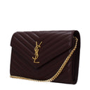 Saint Laurent Cassandre Pochette Women's Red/Cabernet Leather