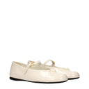 Prada Women's Patent Leather Ballerinas Beige/Ivory