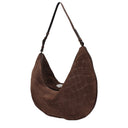 Jacquemus Le Sac Ovalo Shoulder Bag Women Suede Brown