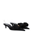 Versace Women's Satin Black/Transparent Sandals