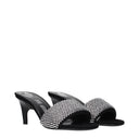 Die Attico Sandalen Rem Damen Stoff Schwarz/Silber