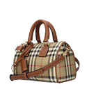 Burberry Bowling Handbag Women Beige/Brown Fabric