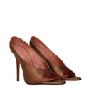 Amina Muaddi Anok Woman Décolleté Satin Brown/Mocha