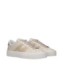 Moncler Sneakers Monaco 2 Damens Leder Beige