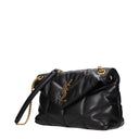 Saint Laurent Puffer Shoulder Bag Women Leather Black