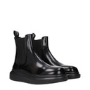 Alexander Mcqueen Herrens Lederstiefeletten Schwarz