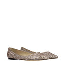 Jimmy Choo Alina Women's Glitter Ballet Flats Pink/Gold