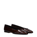 Loro Piana Primula Women's Patent Leather Brown Ballerina Flats