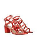Valentino Garavani Sandales Rockstud Femmes Cuir orange/mandarine