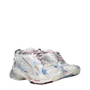 Balenciaga Women's Runner Sneakers Gray/Burgundy Fabric