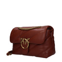 Pinko Crossbody Bag Love Puff Women's Leather Brown/Light Brown