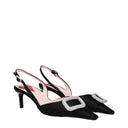 Roger Vivier Dorsay Sandals For Women, Black Satin