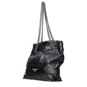 Balenciaga Crush Shoulder Bag Women Leather Gray/Steel