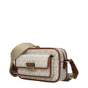 Michael Kors Bradshaw Women's Crossbody Bag Fabric Beige/Brown