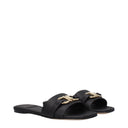 Salvatore Ferragamo Leah Women's Leather Black Flip Flops And Clogs
