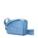 Bottega Veneta Cassette Crossbody Bags For Women In Sky Blue/Ventoso Leather