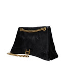 Balenciaga Women's Crush Shoulder Bag Black Leather