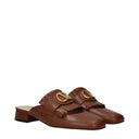 Valentino Garavani Slides And Clogs Women Brown Leather