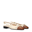 Valentino Garavani Women's Ballerina Flats Beige/Tobacco Leather