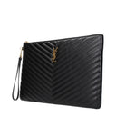 Saint Laurent Pochette Black Leather Woman