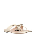 Gucci Women's Flip Flops Leather Beige/Ivory