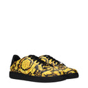 Versace Herrens Sneakers Leder Schwarz/Gelb