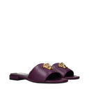 Versace Slippers And Clogs For Women Purple/Plum Leather