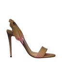 Wielokolorowe, materiałowe sandały damskie Louboutin