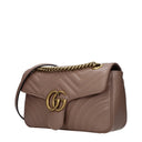 Gucci Marmont Small Shoulder Bag For Women In Pink Leather.