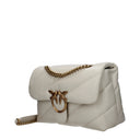 Pinko Crossbody Bag Love Puff Women's White Leather/Silk