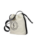 Saint Laurent Rive Gauche Women's Crossbody Bag Suede Beige/Black