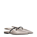 Brunello Cucinelli Women's Ballet Flats Leather Gray/Pearl