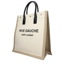 Saint Laurent Men's Rive Gauche Handbag Fabric Beige/Black