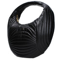 Salvatore Ferragamo Femmes Mat Hobo Sac à main Cuir Noir