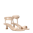 Stuart Weitzman Nudist Wrap Sandals Women Patent Leather Beige/Light Beige