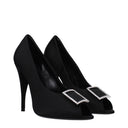 Saint Laurent Décolleté Franky Donna Black Satin