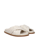 Fabiana Filippi Slippers And Clogs Women's Leather Beige/Ivory
