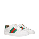 Męskie skórzane buty Gucci Ace w kolorze biało-zielonym