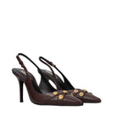 Versace Women's Sandals Brown/Chocolate Leather