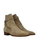 Saint Laurent Men's Suede Boots Beige/Cigar