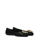 Damskie baletki Tory Burch Minnie w kolorze czarnym, skórzane
