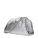 Bottega Veneta Damens Silberne Lederpochette